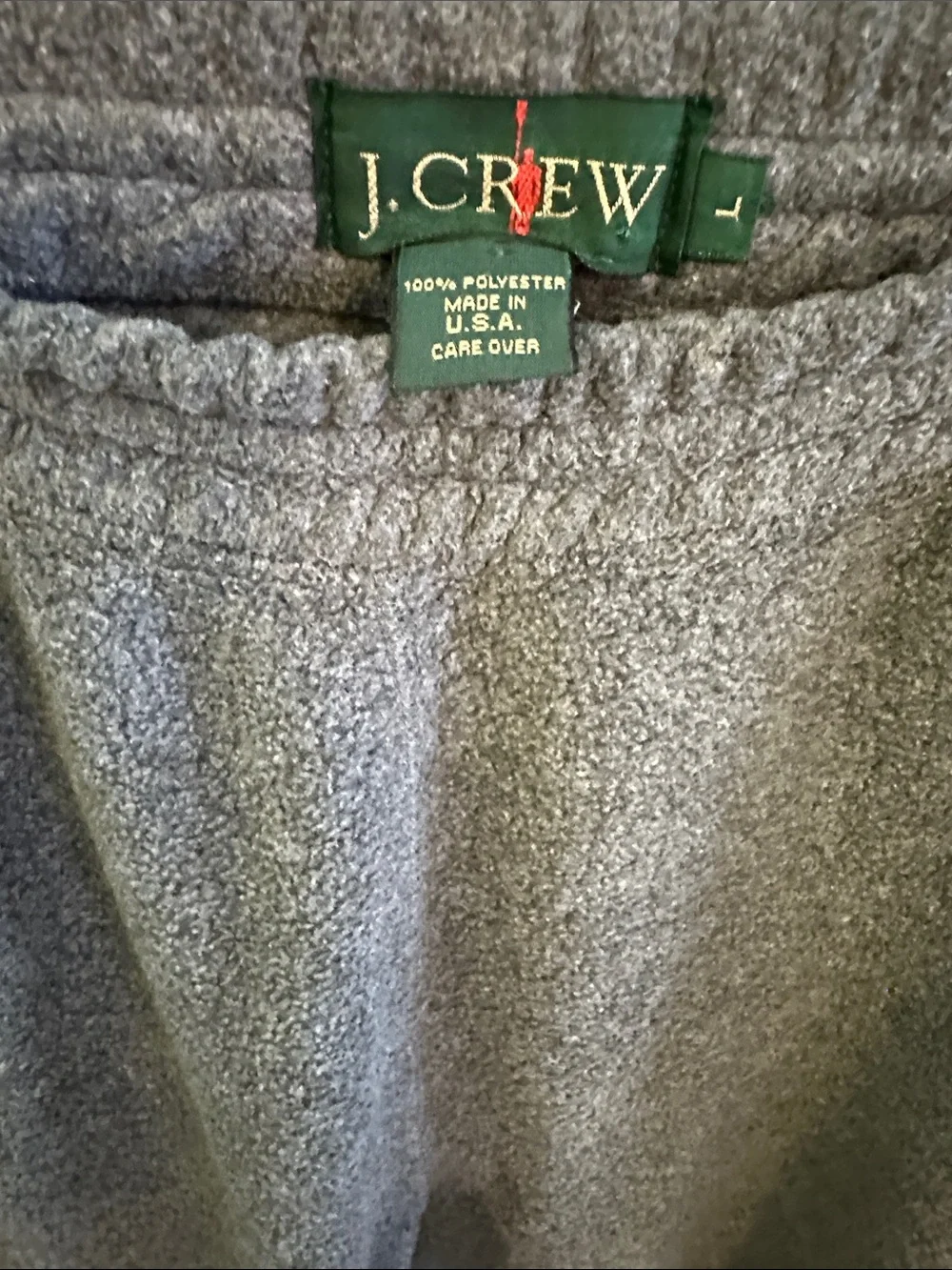 J. Crew Men’s Dark Charcoal Fleece Joggers with Zip Pockets